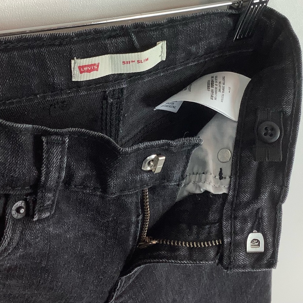 Levi’s 511 Slim Black Wash Straight Leg Denim Jeans Boys Size 7 Regular - Picture 9 of 10